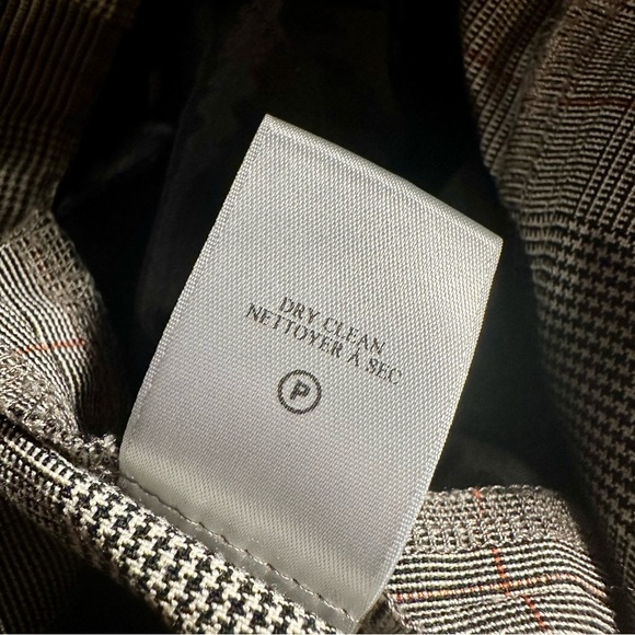A.L.C. ‘Diego’ Gray & Black Wool-Blend Checkered Print Paperbag Pant Size 4 - Picture 12 of 16